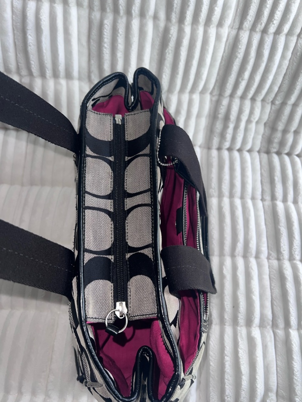 Coach Black and Gray Signature Canvas Tote Bag - Picture 15 of 16